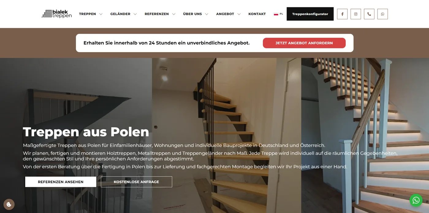 Niemieckojęzyczna strona Białek Treppen