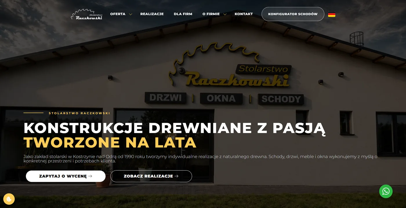 Strona zakładu Stolarstwo Raczkowski